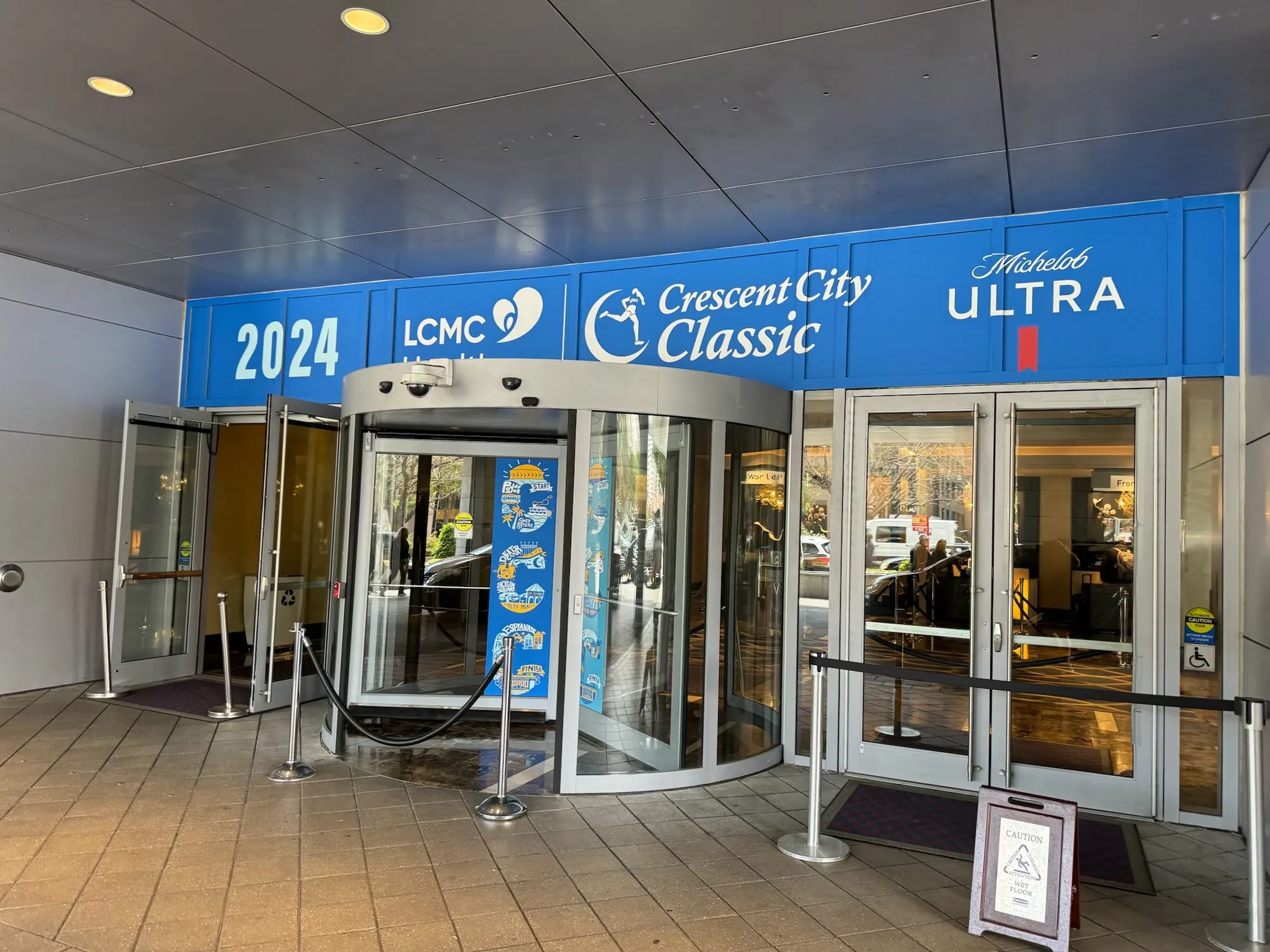 Hyatt Regency entrance dressed for the Classic